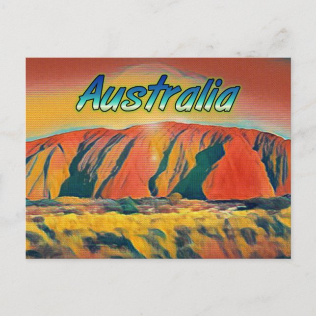 Australien Uluru Ayers Sten surreal Vykort (Framsida)