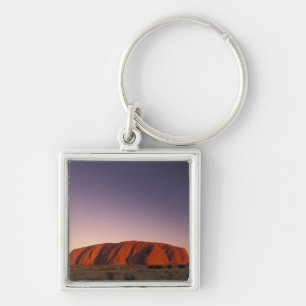 Australien, Uluru Kata Tjuta Nationalpark, Uluru 2 Fyrkantig Silverfärgad Nyckelring