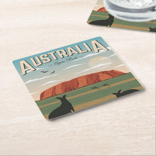 Australien Underlägg, lägger till text, Papper fyr Underlägg Papper Kvadrat