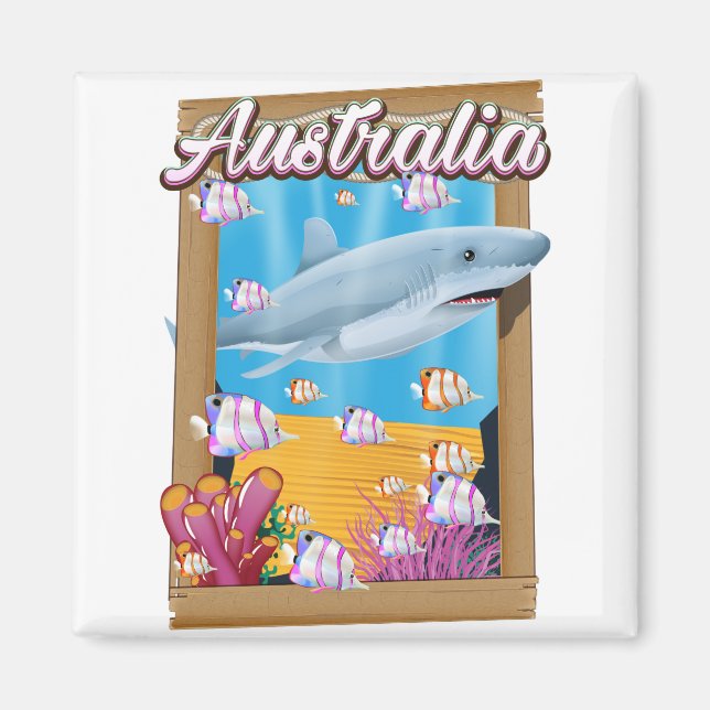 Australien Underwater sharms reseaffisch Magnet (Framsidan)