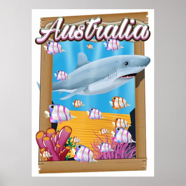 Australien Underwater sharms reseaffisch Poster (Framsidan)