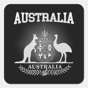 Australien vapensköld fyrkantigt klistermärke