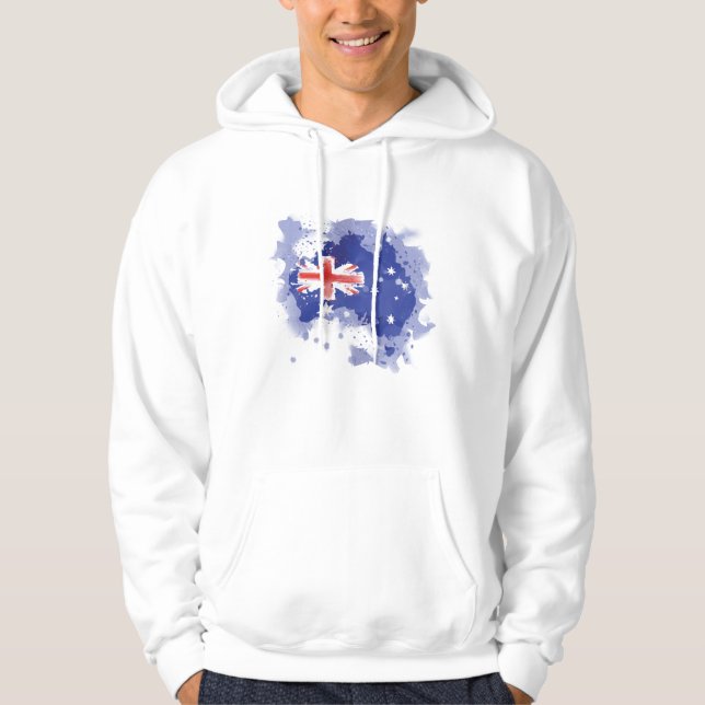 Australien vattenfärgkarta hoodie (Framsida)