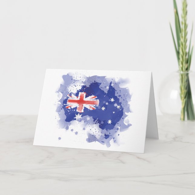 Australien vattenfärgkarta kort (Framsida)