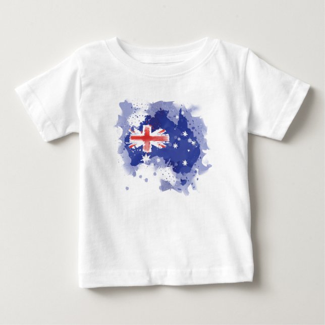 Australien vattenfärgkarta t-shirt (Framsida)