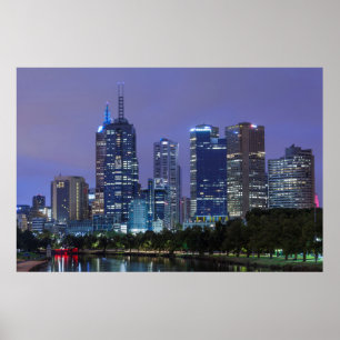 Australien, Victoria, Melbourne, siluett längs med Poster