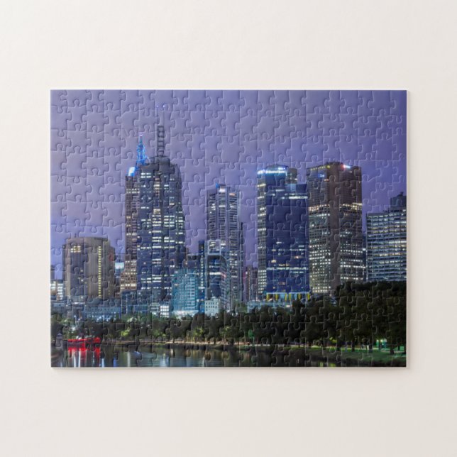Australien, Victoria, Melbourne, siluett längs med Pussel (Horisontell)