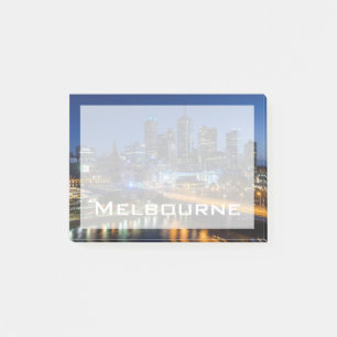 Australien, Victoria, Melbourne, siluett med Post-it Block