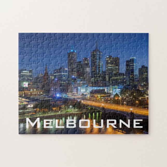 Australien, Victoria, Melbourne, siluett med Pussel (Horisontell)