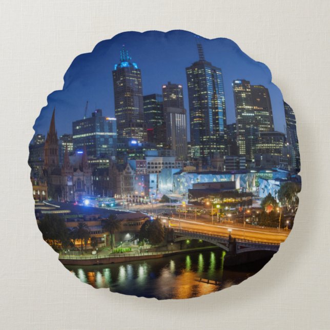 Australien, Victoria, Melbourne, siluett med Rund Kudde (Framsidan)