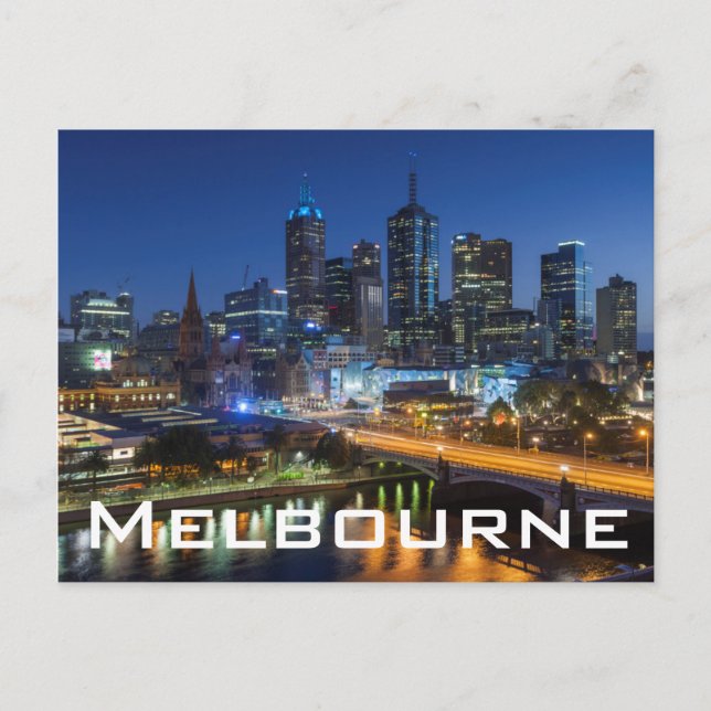Australien, Victoria, Melbourne, siluett med Vykort (Framsida)
