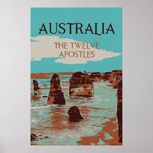 Australien, Victoria, tolv apostles kusten Poster (Framsidan)