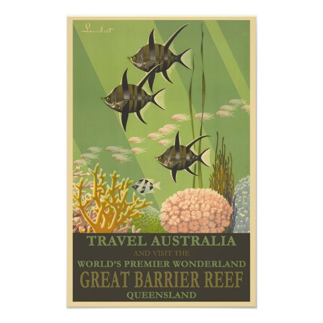Australien vintage affisch fototryck (Framsidan)
