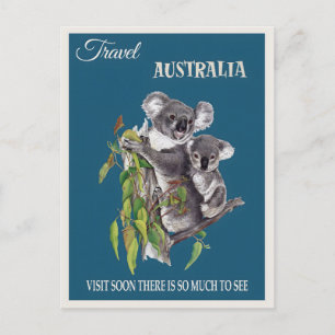 Australien vintage affisch helg vykort