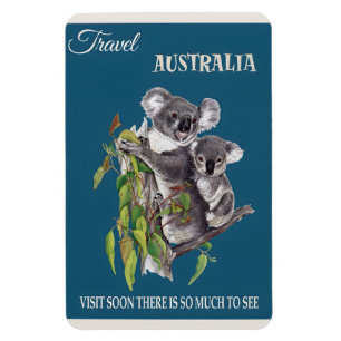 Australien vintage affisch magnet