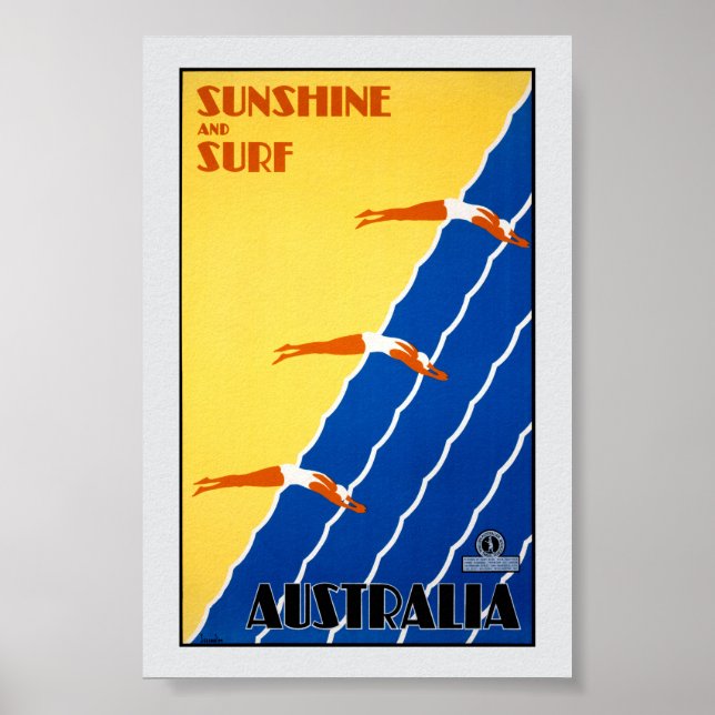 Australien Vintage Affisch Restaurering (Framsidan)