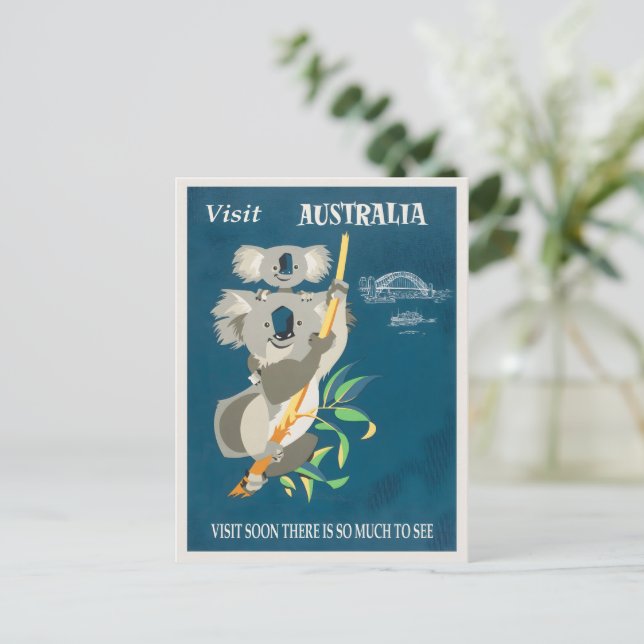 Australien vintage affisch vykort (Stående Fram)