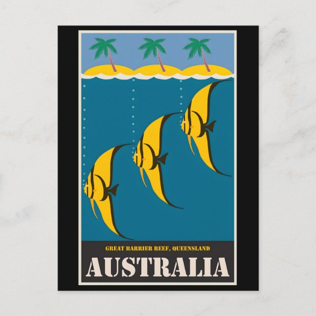 Australien vintage affisch vykort (Framsida)