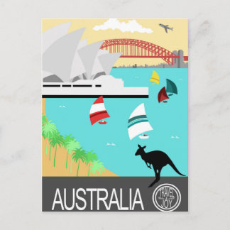 Australien vintage affisch vykort