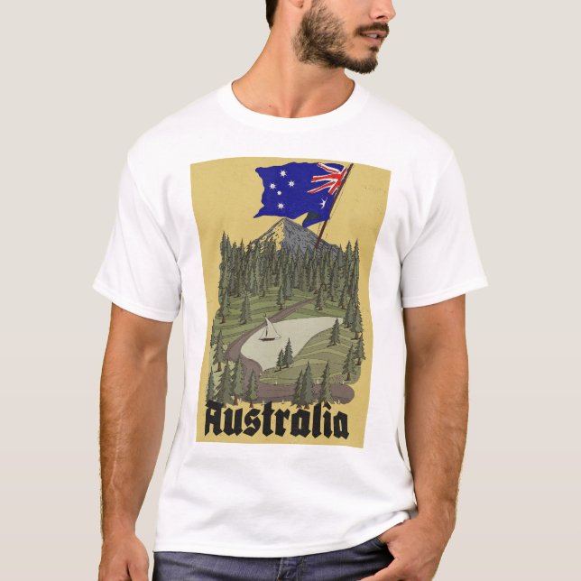 Australien vintage reseaffisch t shirt (Framsida)