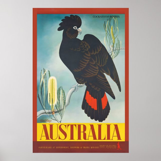 Australien Vintage Resemålningstryck Poster (Framsidan)