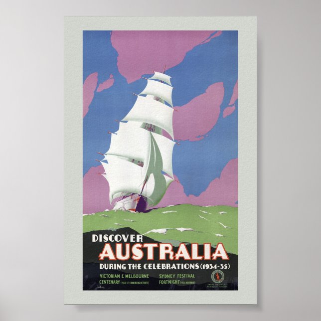 Australien Vintage Reserematerial Affisch Restaure (Framsidan)