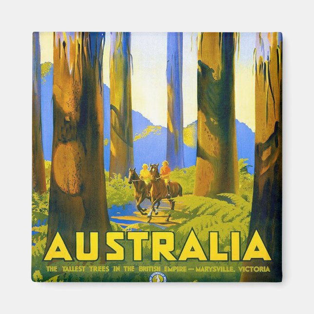 Australien - Vintage resor Magnet (Framsidan)