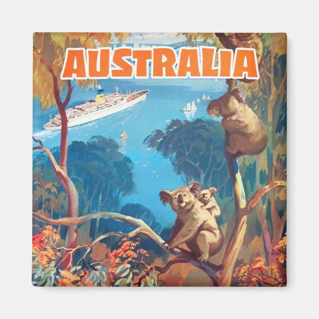Australien vintage resor magnet (Framsidan)