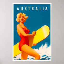 Australien vintage resor poster