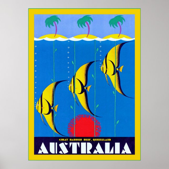 Australien ~ Vintage resor Poster (Framsidan)