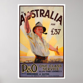 Australien vintage resor poster