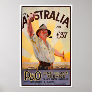 Australien vintage resor poster