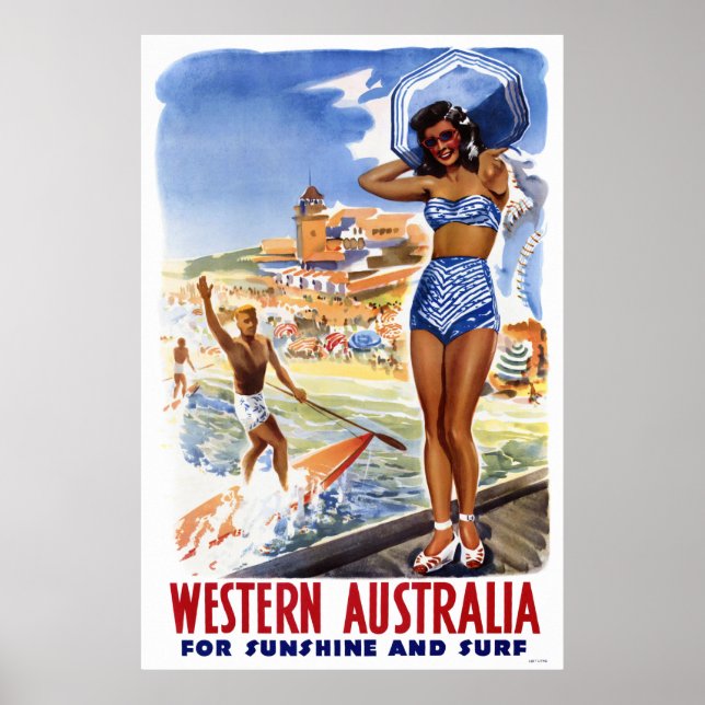 Australien Vintage resor Poster återställd (Framsidan)