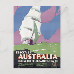 Australien Vintage resor Poster återställd Vykort