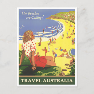 Australien vintage resor vykort