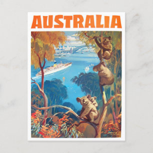 Australien vintage resor vykort