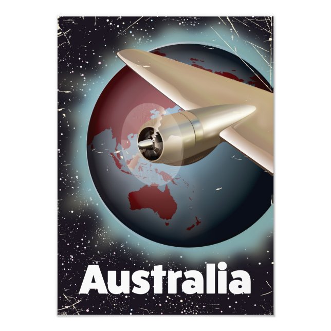 Australien vintage semesteraffisch fototryck (Framsidan)