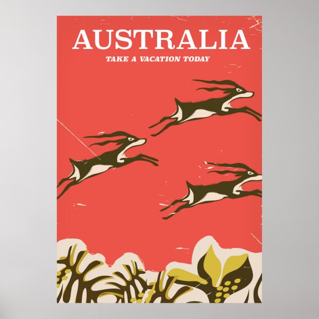 Australien vintage semestertryck poster (Framsidan)