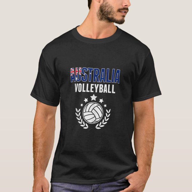 Australien Volleyball Fläkt Jersey Australian Flag T Shirt (Framsida)