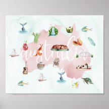 Australien Wanderlust Landmarks Karta