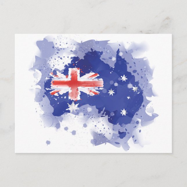 Australien Watercolor Karta Vykort (Framsida)
