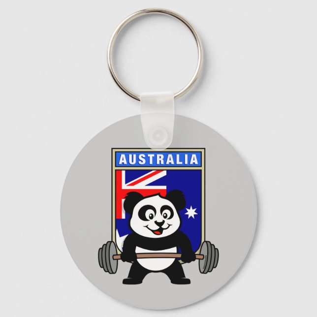 Australien Weightlift Panda Nyckelring (Framsida)