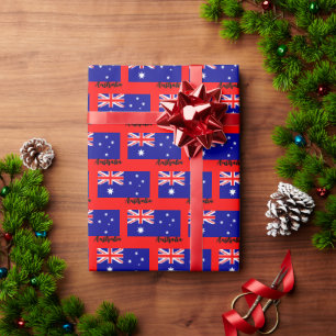 Australien Wrapping Papper, Australian Flagga Red Presentpapper
