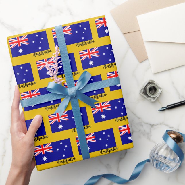 Australien Wrapping Papper, australisk Flagga patr Presentpapper (Gifting)