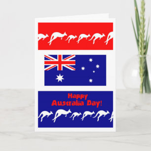 Australiendagens hälsningskort, Flagga och Kangaro Kort