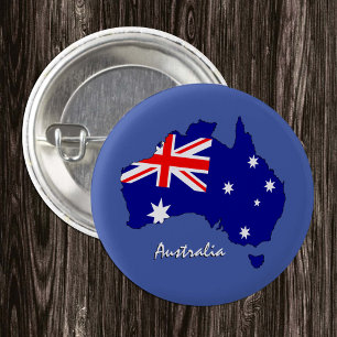 Australienknapp, karta, patriotisk australisk Flag Knapp