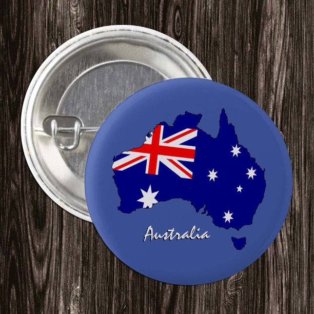 Australienknapp, karta, patriotisk australisk Flag Knapp (Skapare uppladdad)