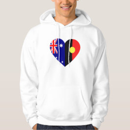 Australiens aboriginska hjärtflaggor hoodie