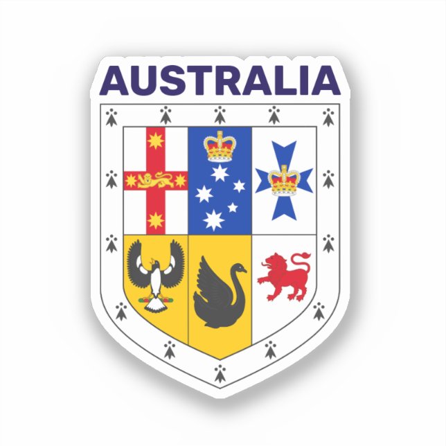 Australiens arm klistermärken (Framsida)
