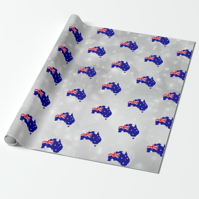 Australiens australiska Flagga Karta Wrapping Papp Presentpapper (Utrullad)